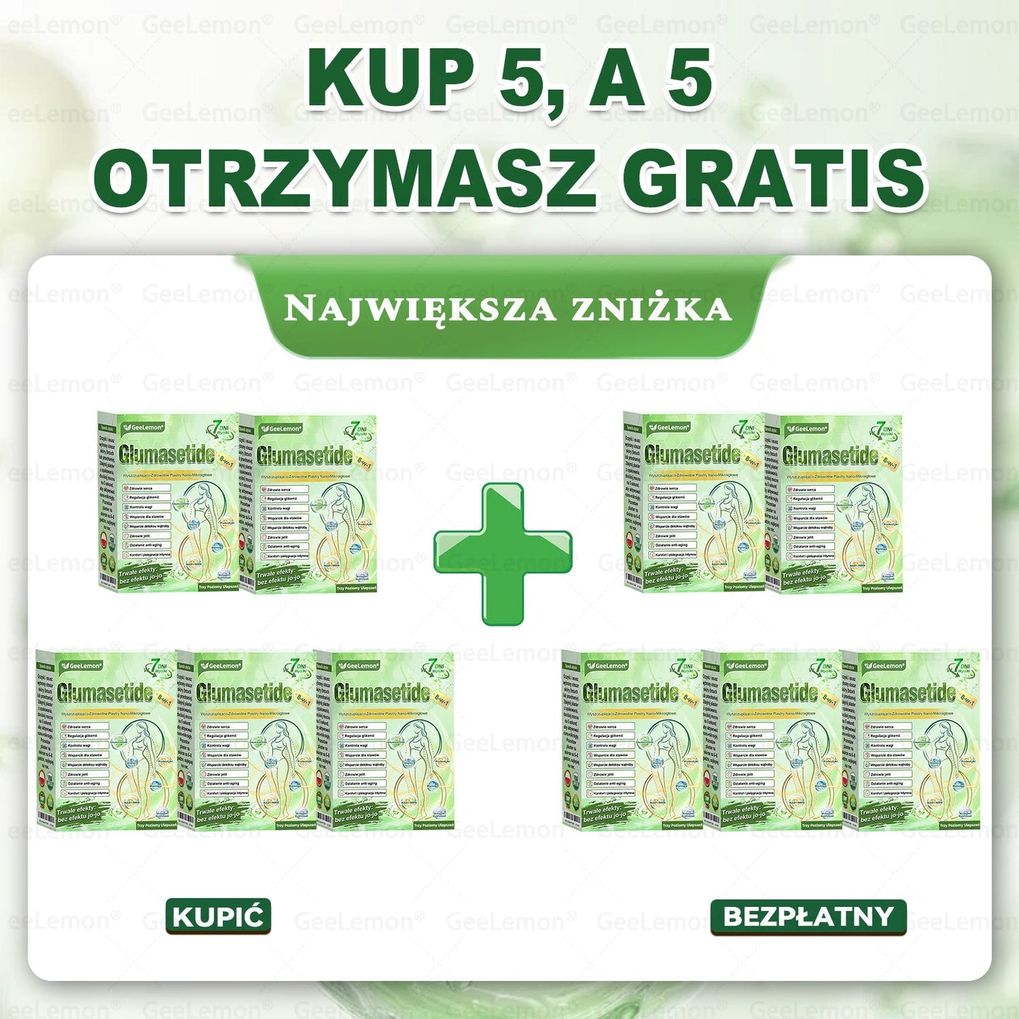 Oficjalny Sklep | 👩⚕️🎁 𝐆𝐞𝑒𝐿𝑒𝐦𝐨𝐧® 𝐆𝐥𝐮𝐦ase𝐭𝐢𝐝𝐞 𝟖 𝐰 𝟏 Smukły i Zdrowy Nano Plaster z Mikronakłuciami 🇵🇱(Tylko raz dziennie, widoczne zmiany już w 7 dni)✅ Na otyłość, 🅛🅞🅞🅢🅔 🅢🅚🅘🅝 wiotką skórę, cukrzycę, bezdech senny, problemy ze stawami i wiele więcej