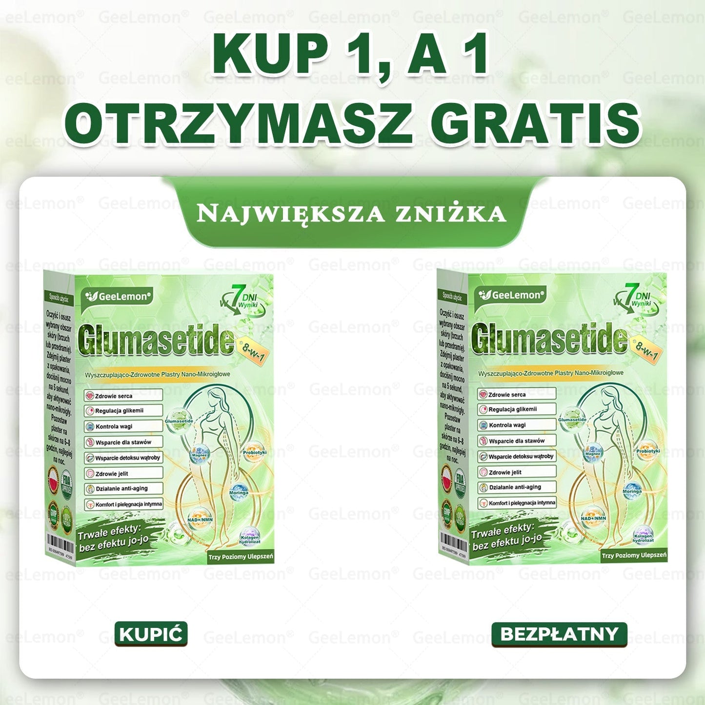 Oficjalny Sklep | 👩‍⚕️🎁 𝐆𝐞𝑒𝐿𝑒𝐦𝐨𝐧® 𝐆𝐥𝐮𝐦ase𝐭𝐢𝐝𝐞 𝟖 𝐰 𝟏 Smukły i Zdrowy Nano Plaster z Mikronakłuciami 🇵🇱(Tylko raz dziennie, widoczne zmiany już w 7 dni)✅ Na otyłość, 🅛🅞🅞🅢🅔 🅢🅚🅘🅝 wiotką skórę, cukrzycę, bezdech senny, problemy ze stawami i wiele więcej