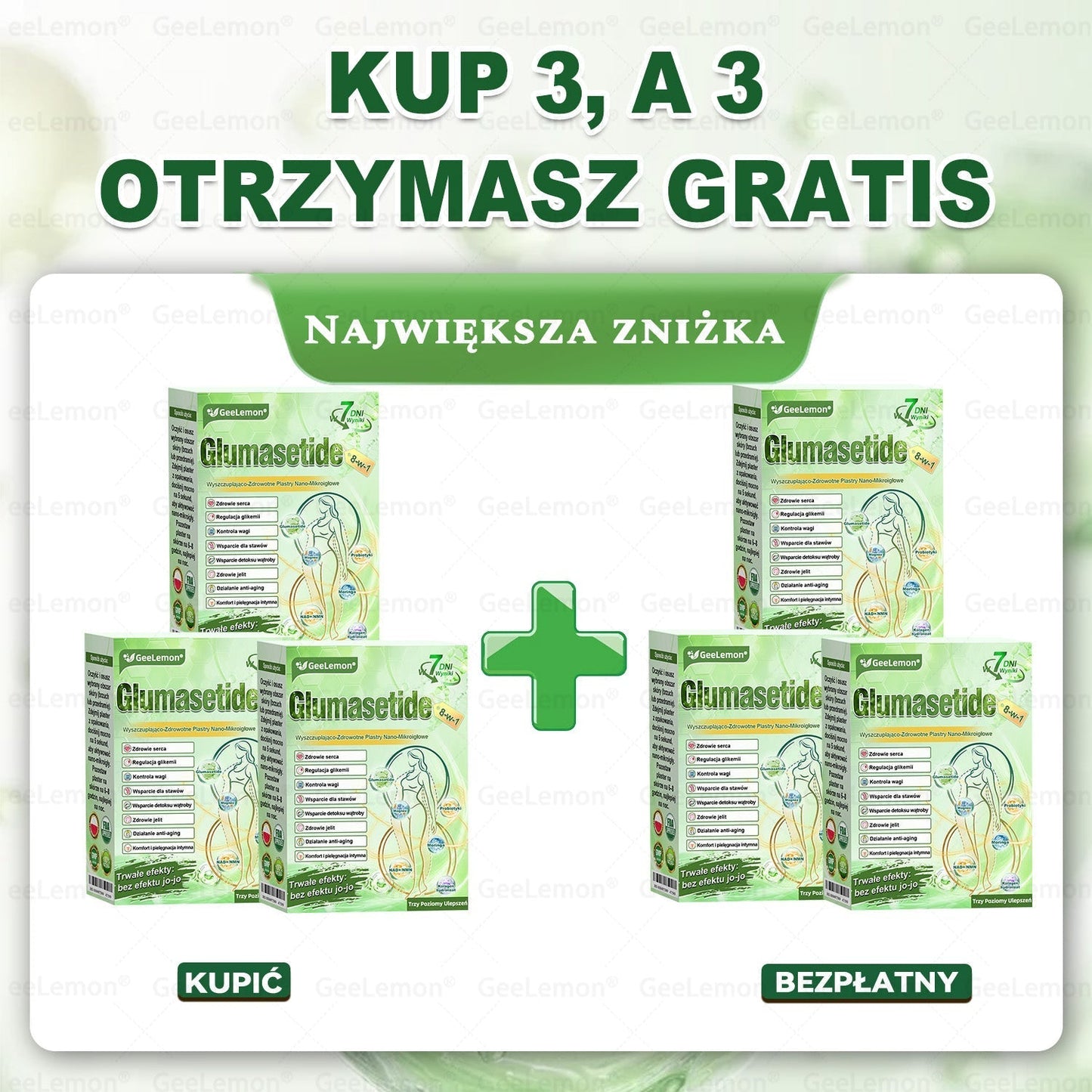 Oficjalny Sklep | 👩‍⚕️ ✨  𝐆𝐞𝑒𝐿𝑒𝐦𝐨𝐧® 𝐆𝐥𝐮𝐦ase𝐭𝐢𝐝𝐞 𝟖 𝐰 𝟏 Smukły i Zdrowy Nano Plaster z Mikronakłuciami 🇵🇱(Tylko raz dziennie, widoczne zmiany już w 7 dni)✅ Na otyłość, 🅛🅞🅞🅢🅔 🅢🅚🅘🅝 wiotką skórę, cukrzycę, bezdech senny, problemy ze stawami i wiele więcej
